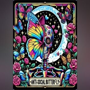 Anti Social Butterfly DIY 5D Full Round Drill Diamond Painting